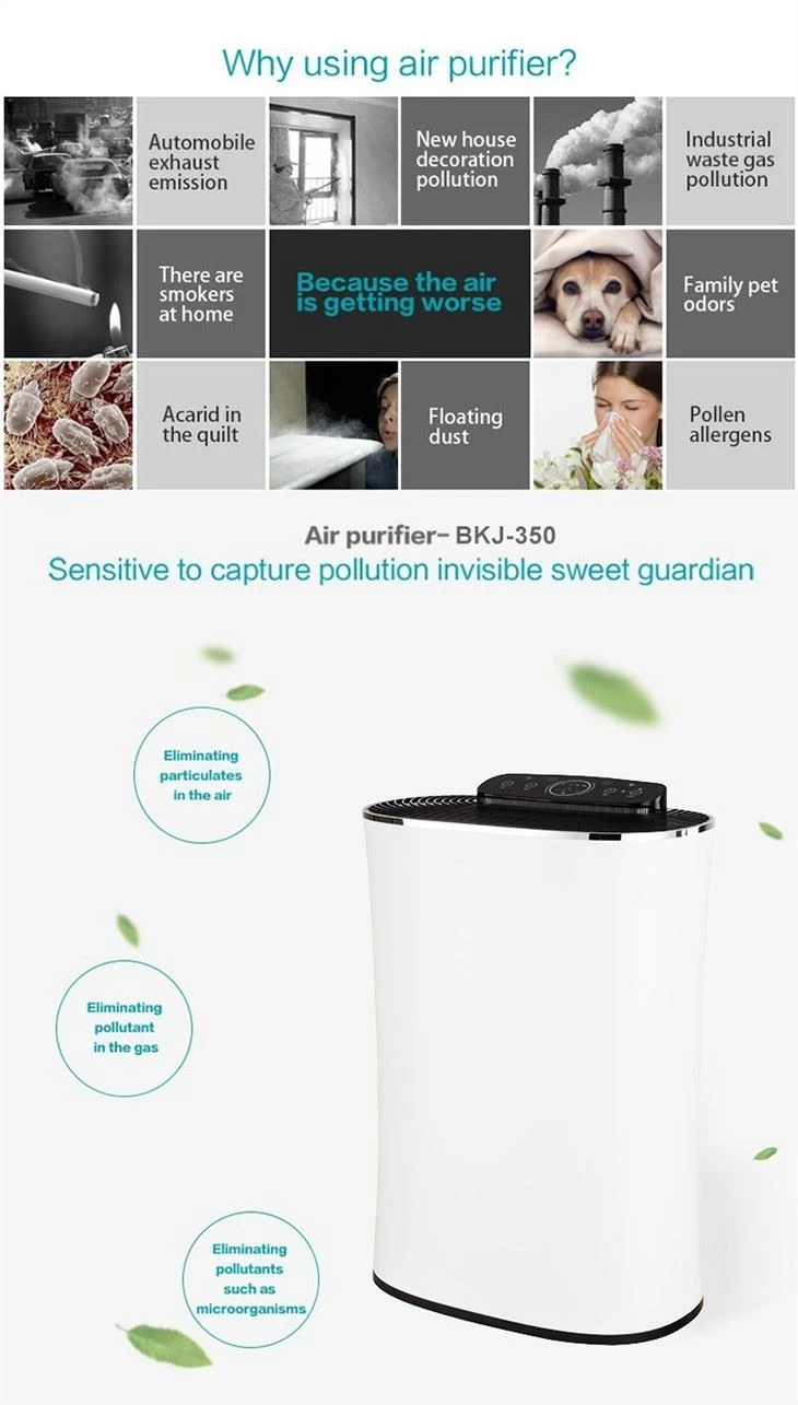 BKJ-350 Home Air Purifier With Hepa Carbon Filter